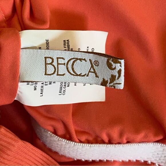 BECCA By Rebecca Virtue Swimsuit Fine Line Rib One Piece Medium - Picture 2 of 12